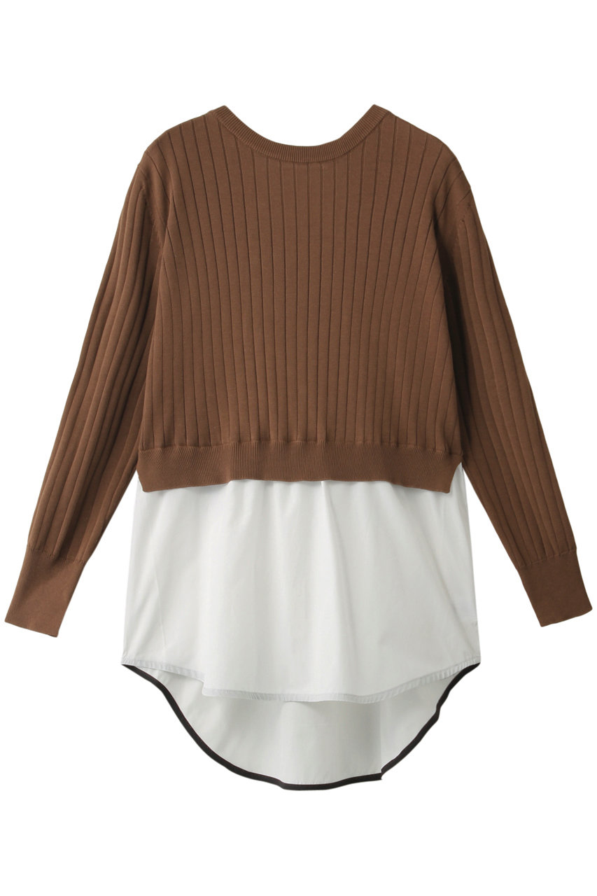 SALE 【50%OFF】 ADAWAS アダワス ニット布帛コンビプルオーバー ウッド