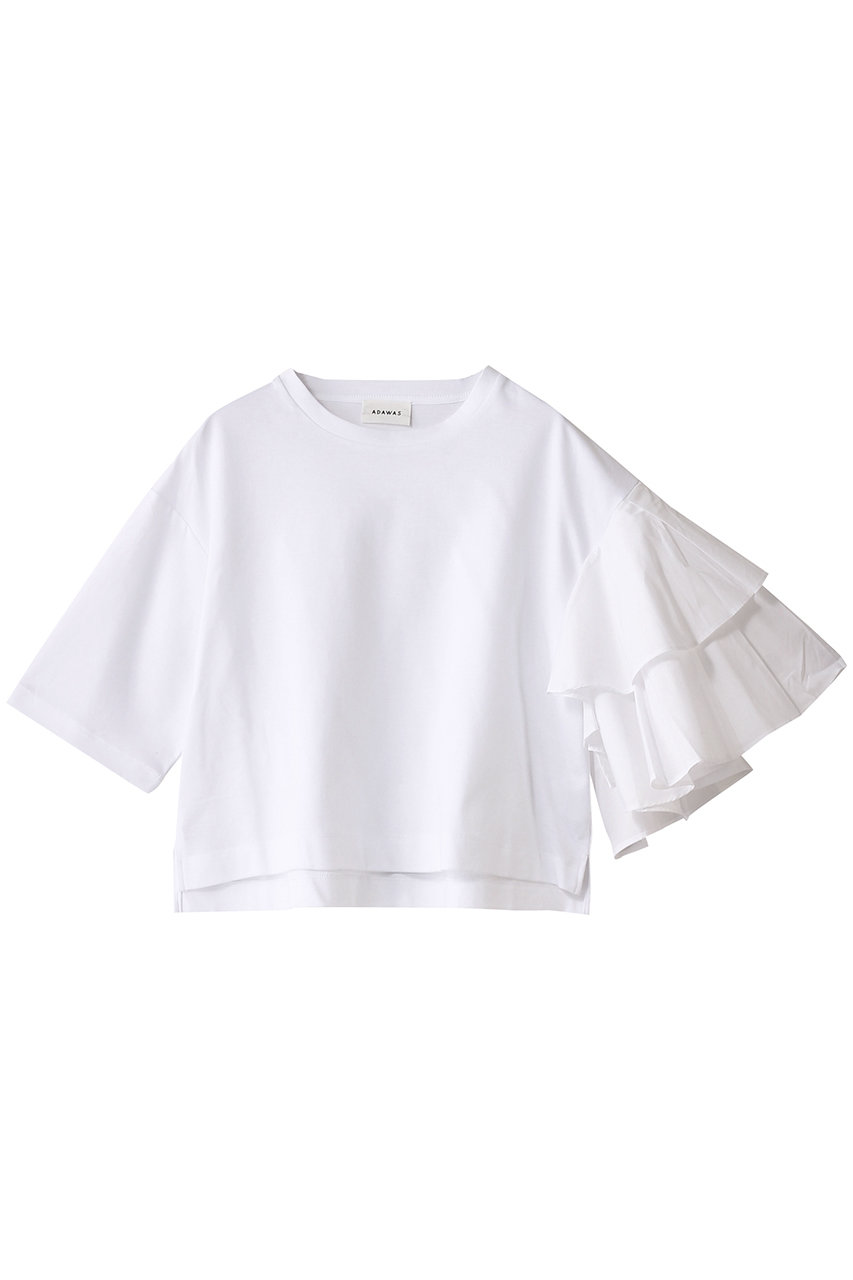 アダワス/ADAWASのMILANO RIB  ジャージー アシンメトリック スリーブTシャツ(ミルク/ADWS-407-37)