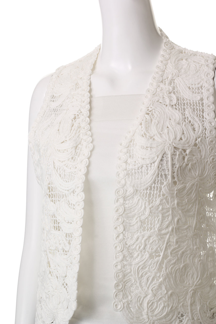 ADAWAS LILY EMBROIDERY Vネックベスト ADAWAS ベスト ジレ ADAWAS/アダワス LILY EMBROIDERY V-NECK