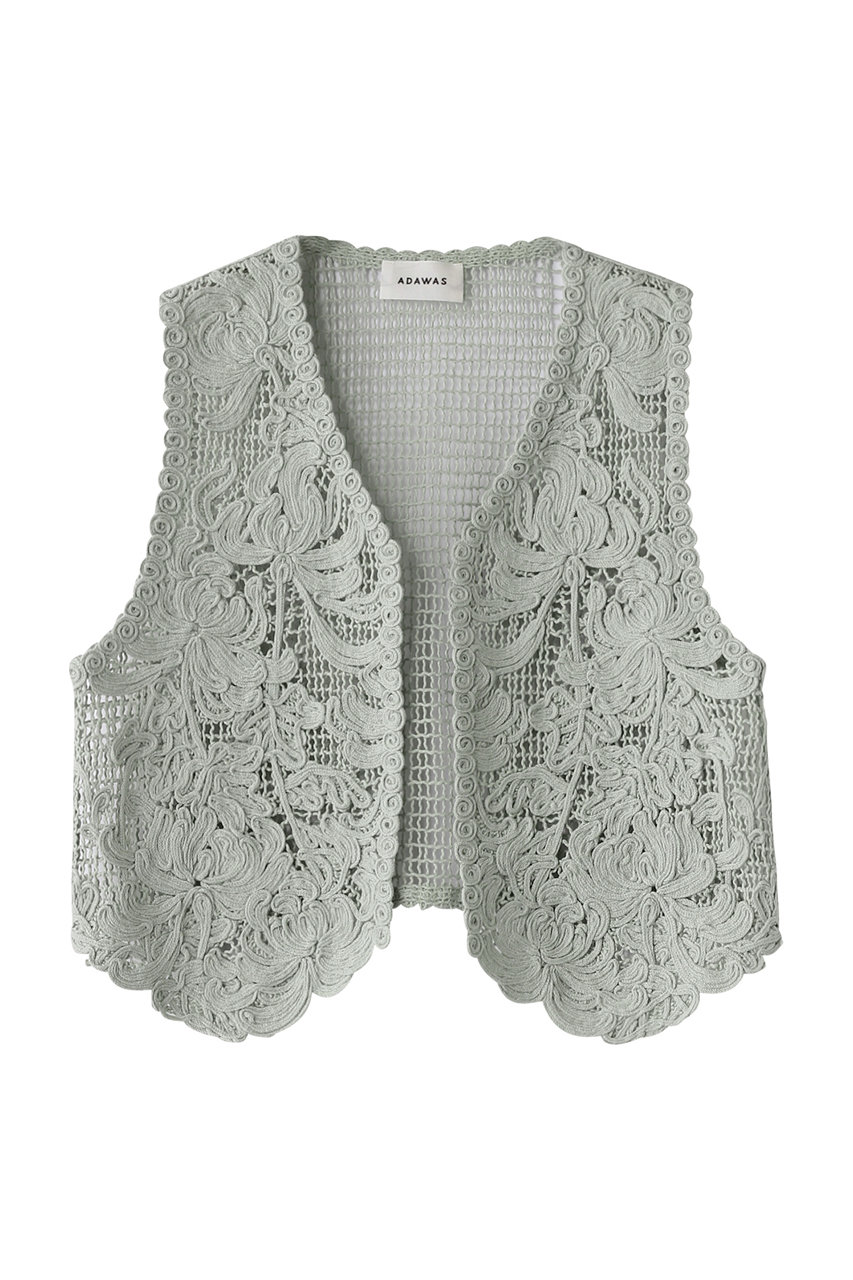 ADAWAS LILY エンブロイダリー Vネックベスト (ミント, ONE SIZE) アダワス ELLE SHOP ADAWAS LILY エンブロイダリー Vネックベスト (ミント, ONE SIZE) アダワス ELLE SHOP