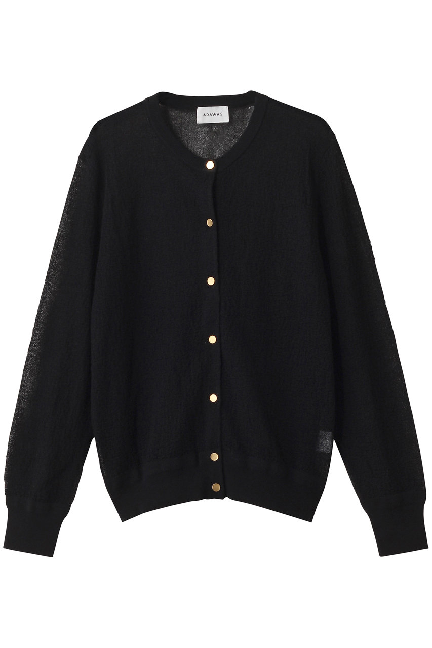 アダワス/ADAWASのセミシアー カーディガン(ブラック/ADWS-501-07)