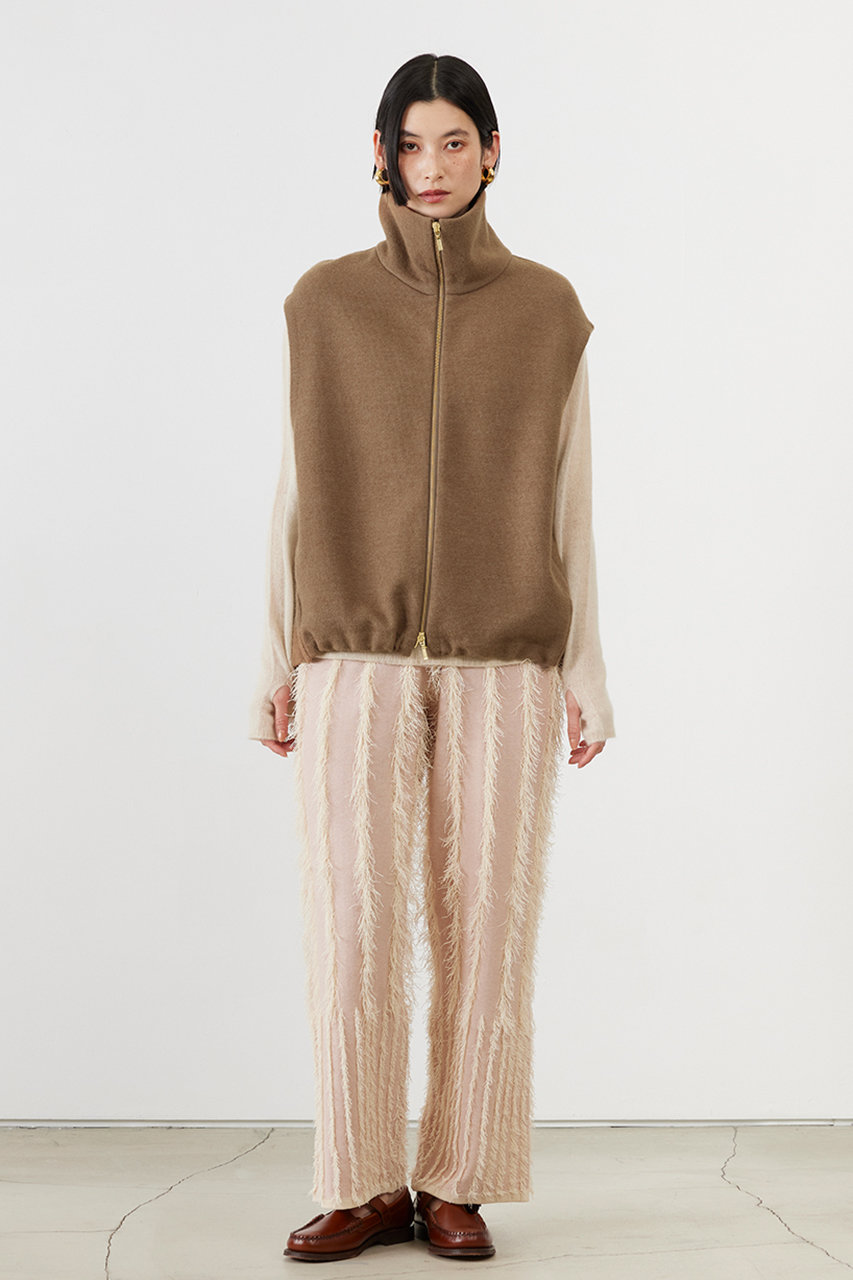 ADAWAS(アダワス)｜WOOL シルクブレンド ライトジップ ベスト/トープ