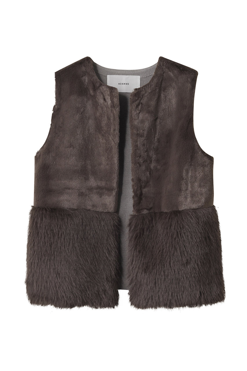 フェイクファー パネルベスト