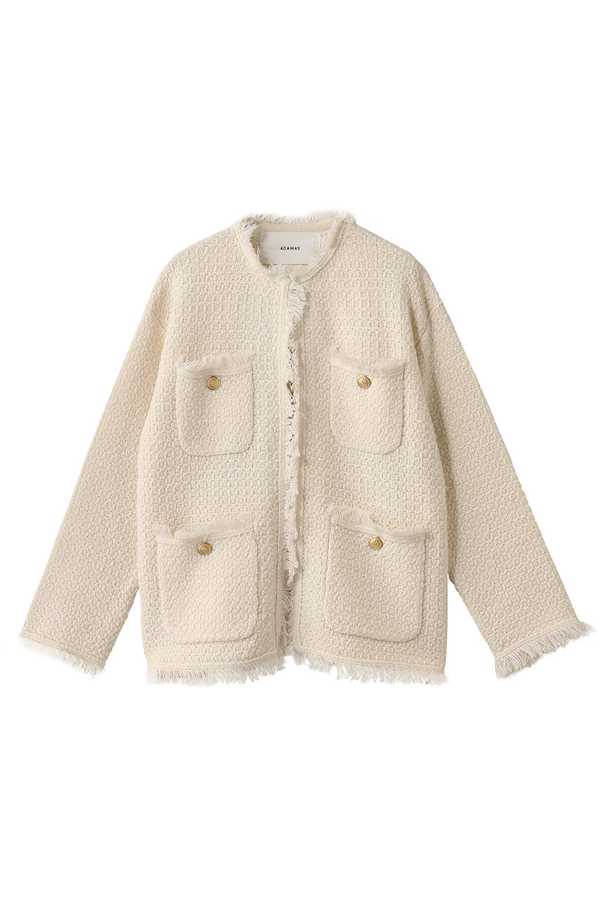 アダワス/ADAWASのTWEED ニットジャケット(ミルク/ADWS-501-29)