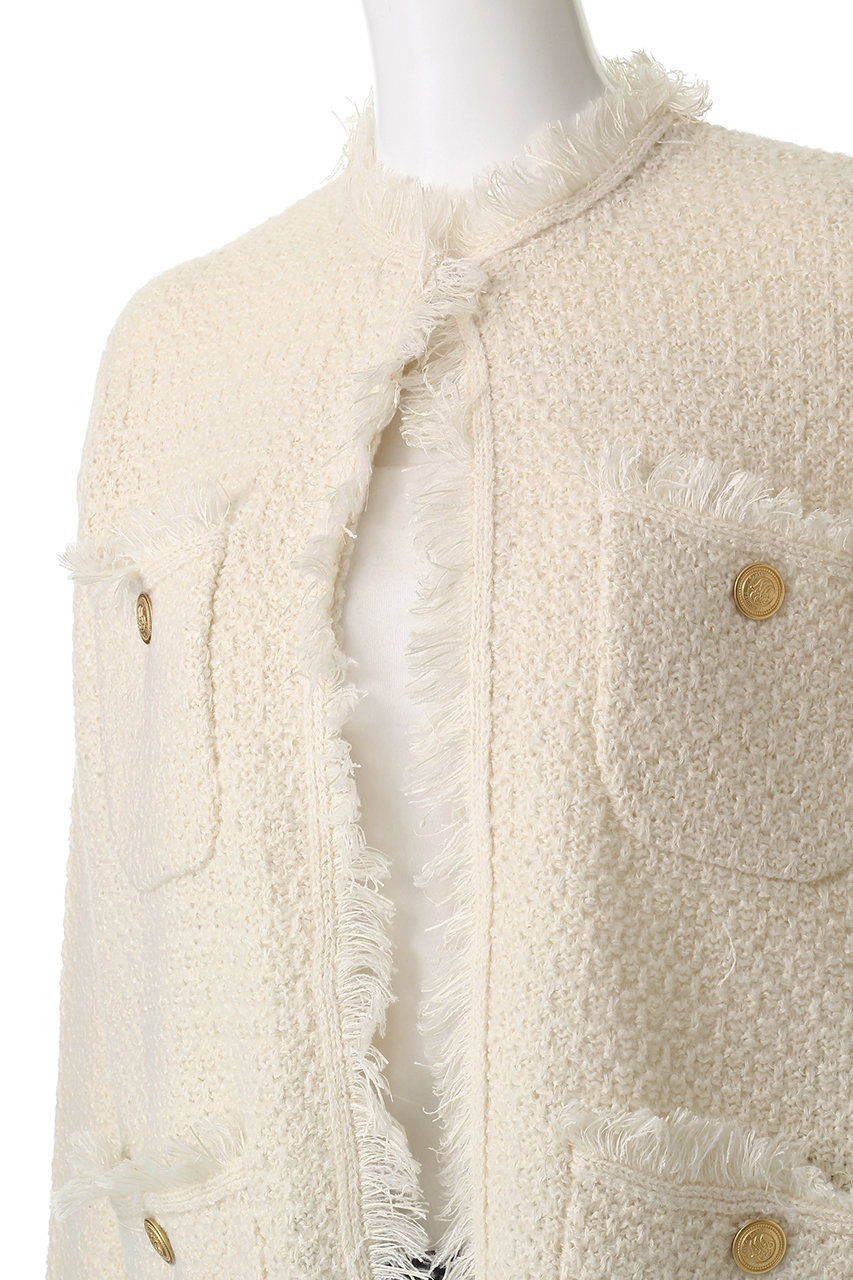 ADAWAS(アダワス)｜TWEED ニットジャケット/ミルク の通販｜ELLESHOP