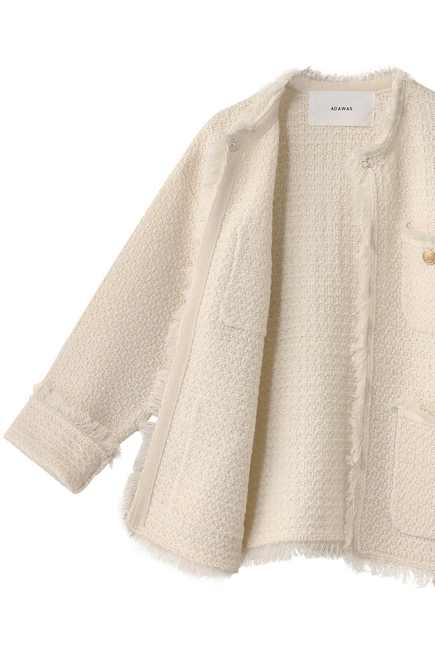 ADAWAS(アダワス)｜TWEED ニットジャケット/ミルク の通販｜ELLESHOP
