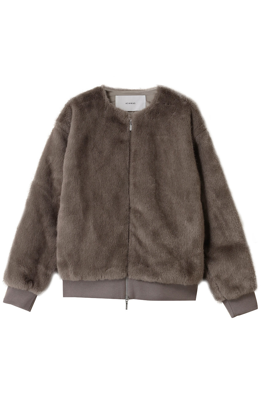 フェイク ミンク ジップ ジャケット