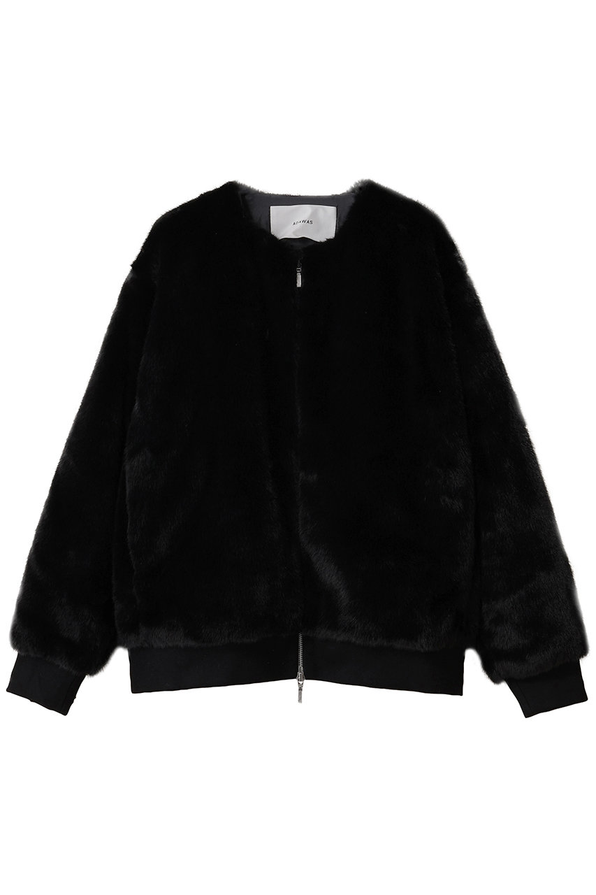 フェイク ミンク ジップ ジャケット
