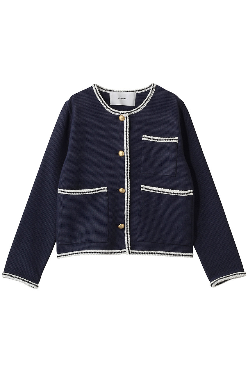 アダワス/ADAWASのライト インレイ ニット トリムド ジャケット(ミッドナイト/ADWS-507-01)
