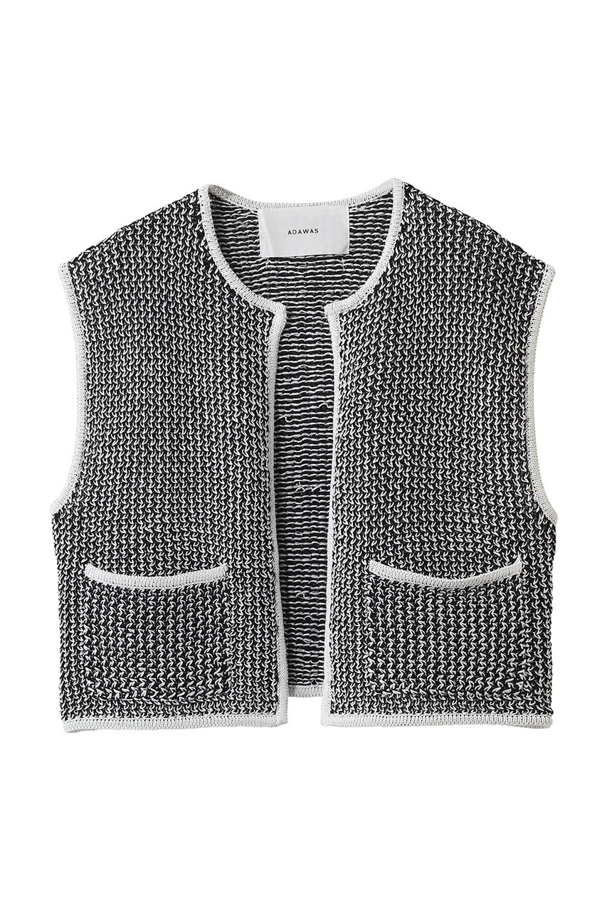アダワス/ADAWASのリネンブレンド メッシュ ベスト(ブラック/ADWS-507-33)