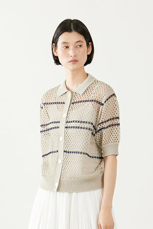 アダワス/ADAWASのメッシュ ポロカーディガン(110300/110301)