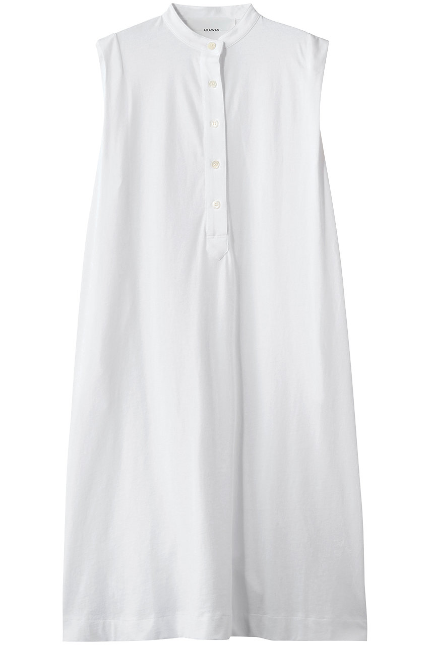アダワス/ADAWASのドライ コットン ジャージー ヘンリードレス(ホワイト/ADWS-507-26)