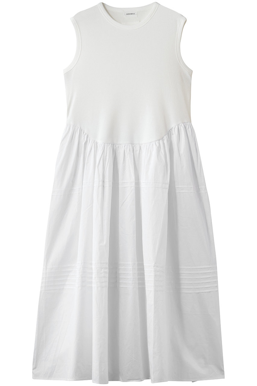 アダワス/ADAWASのリブ ジャージードレス(ミルク/ADWS-507-37)