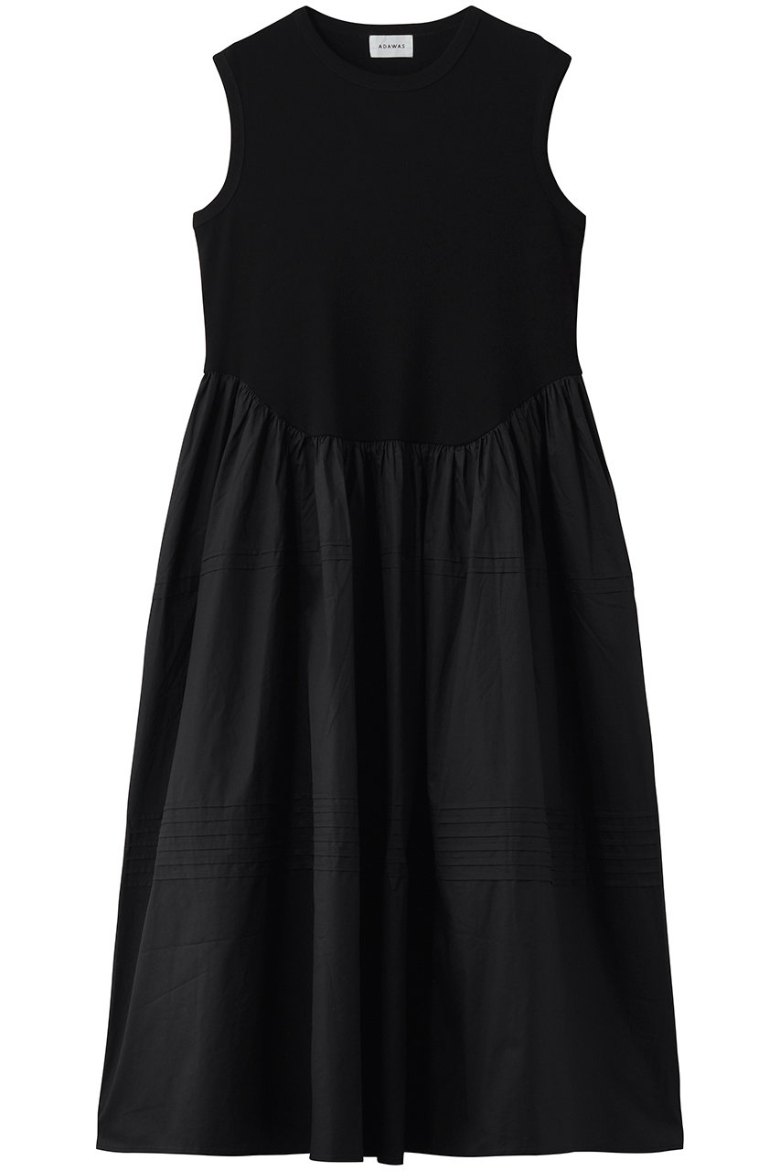 アダワス/ADAWASのリブ ジャージードレス(ブラック/ADWS-507-37)