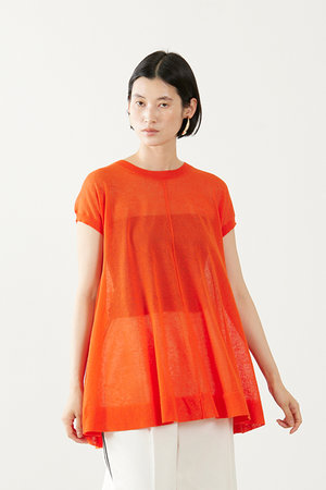 アダワス/ADAWASのセミシアー リネンブレンド フレアトップス(110400/110402)