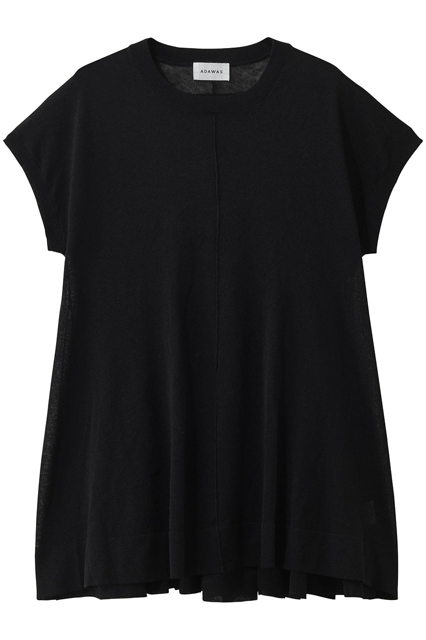 アダワス/ADAWASのセミシアー リネンブレンド フレアトップス(ブラック/ADWS-507-42)