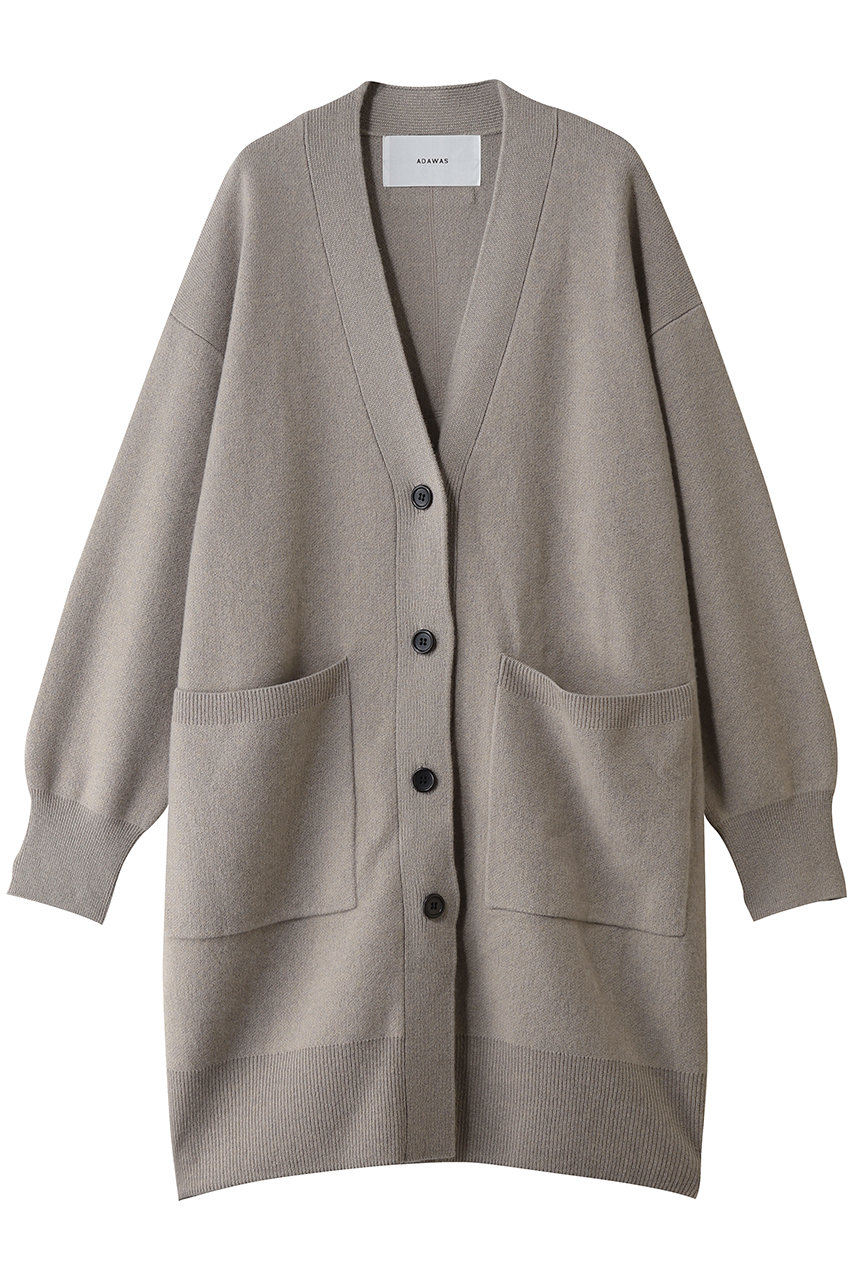 ADAWAS カシミアブレンド カーディガン (グレージュ, ONE SIZE) アダワス ELLE SHOP