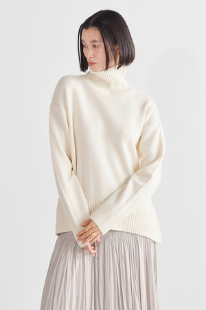 アダワス/ADAWASのカシミアブレンド モックネックトップス