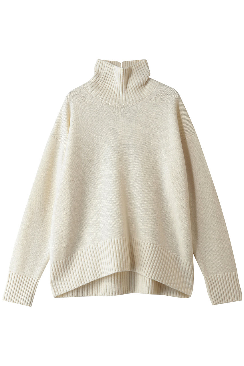 ADAWAS カシミアブレンド モックネックトップス (ミルク, ONE SIZE) アダワス ELLE SHOP