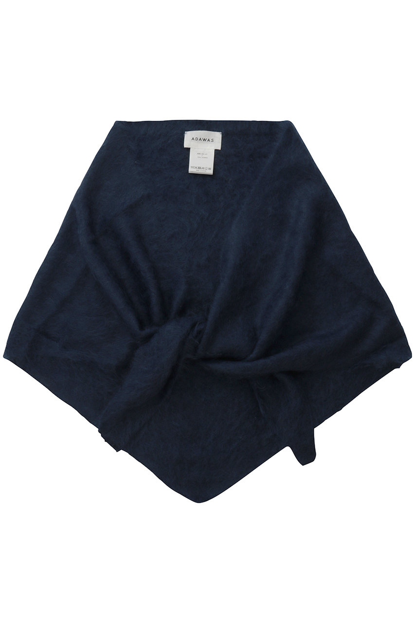 ADAWAS ファーカシミヤスカーフ (ミッドナイト, ONE SIZE) アダワス ELLE SHOP