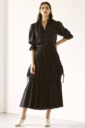 エリン/ELINのコットンギャザーマキシスカート