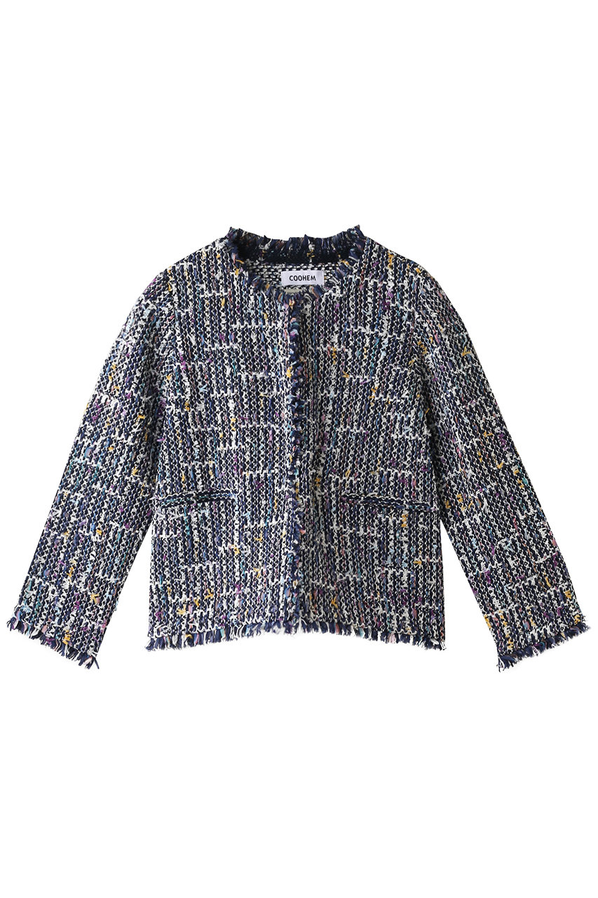 SALE 【40%OFF】 COOHEM コーヘン SPRING AIR TWEED ジャケット ネイビー