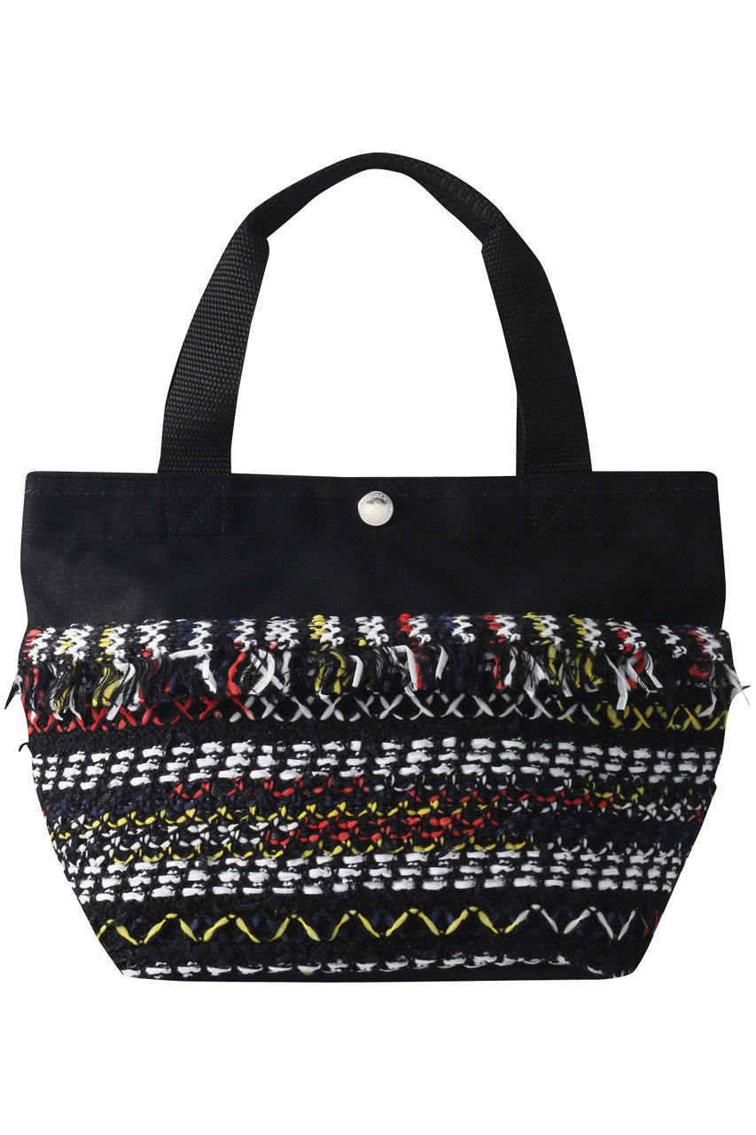 COOHEM コーヘン KNIT TWEED FRINGE トートバッグ ブラック