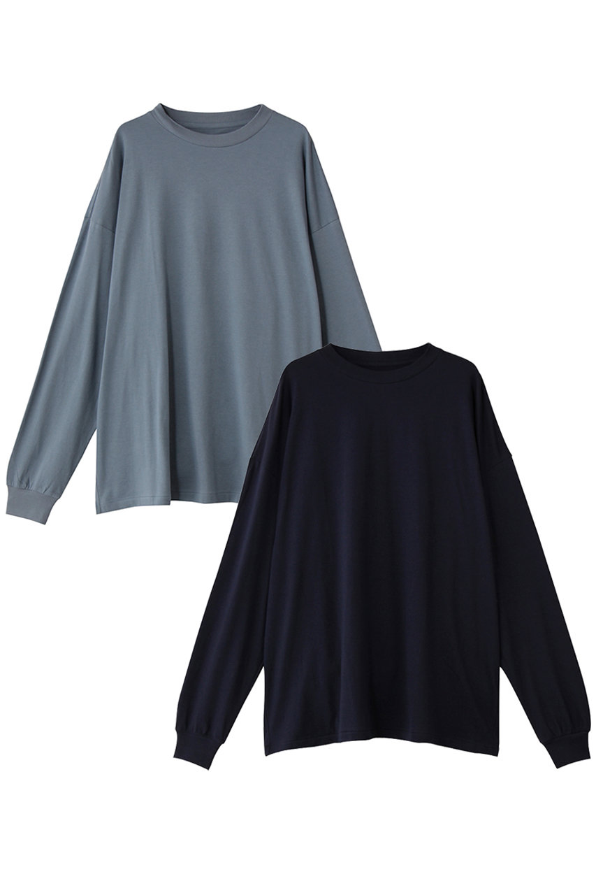 N.HOOLYWOOD 【MEN】【EXCHANGE SERVICE】2 パック ロングスリーブTシャツ (ブルー/ネイビー, 36) N.ハリウッド ELLE SHOP N.HOOLYWOOD 【MEN】【EXCHANGE SERVICE】2 パック ロングスリーブTシャツ (ブルー/ネイビー, 36) N.ハリウッド ELLE SHOP