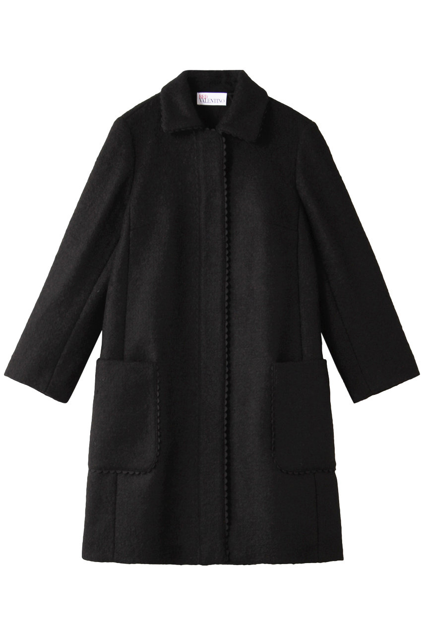 SALE 【40%OFF】 RED VALENTINO レッド ヴァレンティノ ブークレステンカラーコート 【ELLE SHOP限定】ブラック
