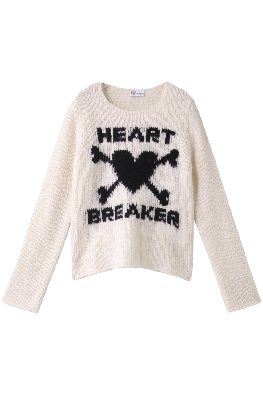 SALE 【50%OFF】 RED VALENTINO レッド ヴァレンティノ ニットプルオーバー ホワイト×ブラック
