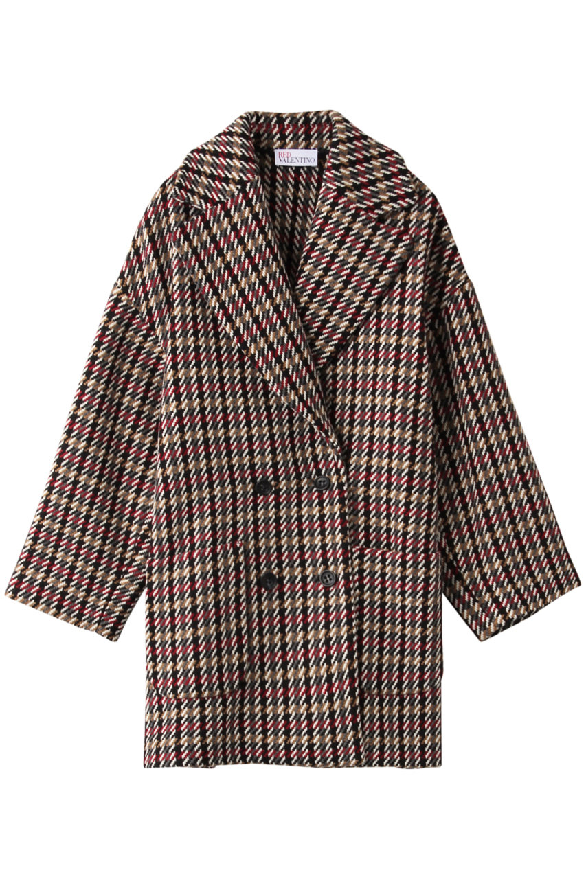SALE 【40%OFF】 RED VALENTINO レッド ヴァレンティノ ウール千鳥格子コート チェック