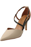 ポインテッドアシンメトリーストラップパンプス