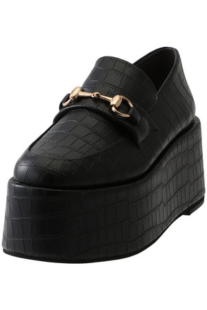 ダニエラ＆ジェマ/Daniella & GEMMAの【レイン対応】ビットモチーフ型押しボーリュームソールローファー(130400/130403)