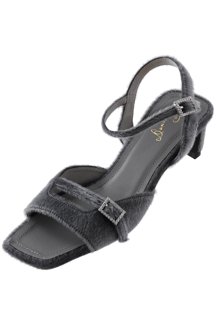 Daniella & GEMMA ビジューバックルサンダル (グレー生地, 39(24.5)) ダニエラ&ジェマ ELLE SHOP Daniella & GEMMA ビジューバックルサンダル (グレー生地, 39(24.5)) ダニエラ&ジェマ ELLE SHOP