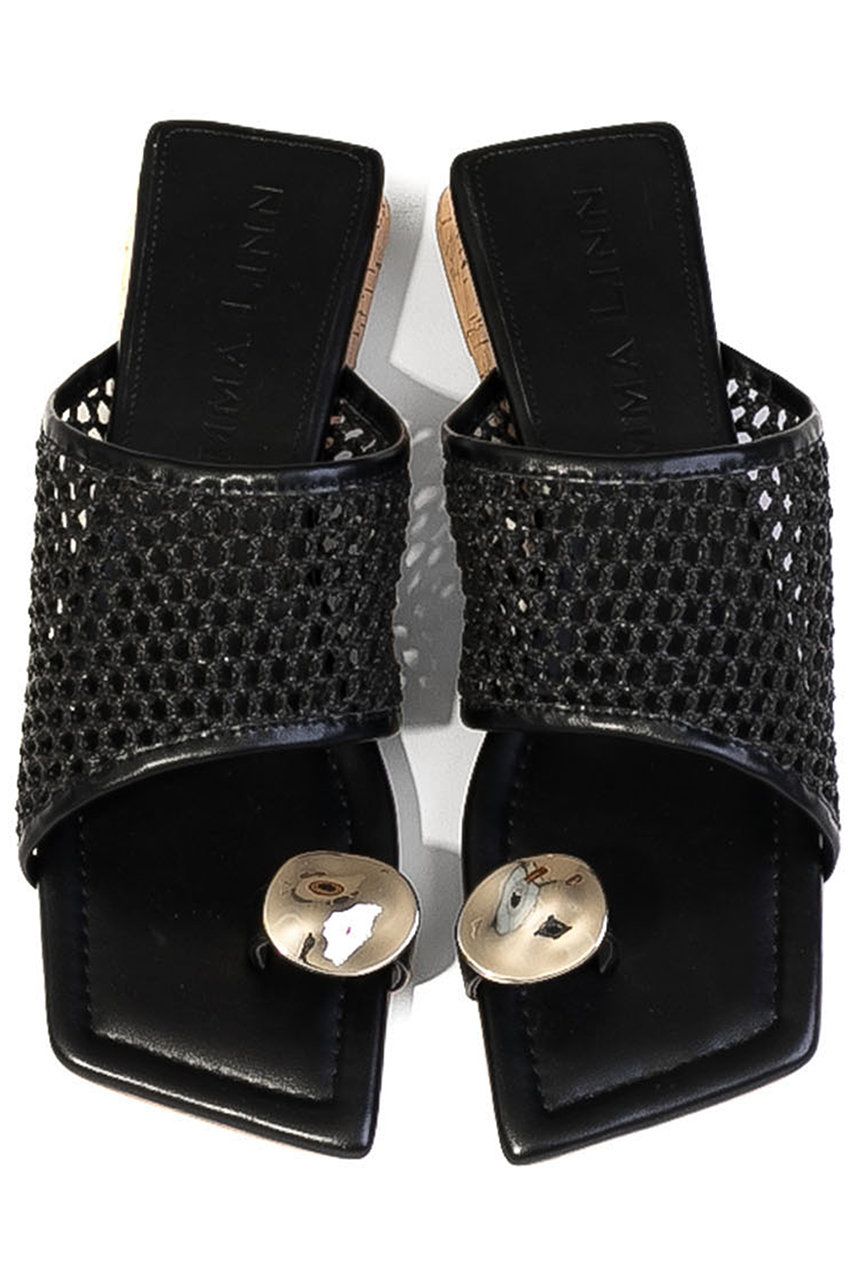Daniella & GEMMA サムリングメッシュサンダル (ブラック, 37(23.5)) ダニエラ&ジェマ ELLE SHOP Daniella & GEMMA サムリングメッシュサンダル (ブラック, 37(23.5)) ダニエラ&ジェマ ELLE SHOP