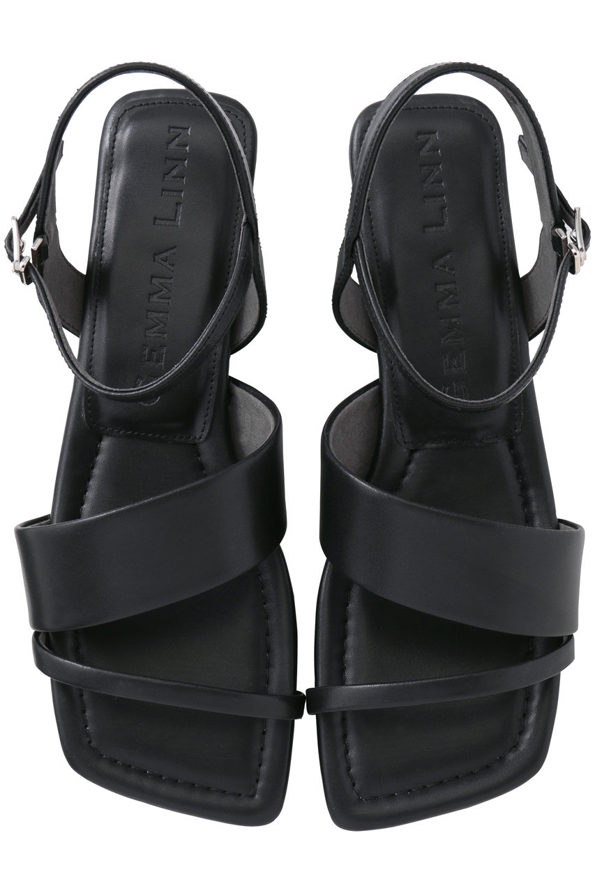 Daniella & GEMMA スクエアトゥストラップサンダル (ブラック, 39(24.5)) ダニエラ&ジェマ ELLE SHOP Daniella & GEMMA スクエアトゥストラップサンダル (ブラック, 39(24.5)) ダニエラ&ジェマ ELLE SHOP