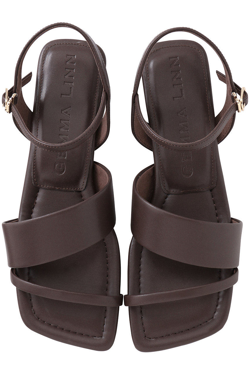 Daniella & GEMMA スクエアトゥストラップサンダル (ダークブラウン, 39(24.5)) ダニエラ&ジェマ ELLE SHOP Daniella & GEMMA スクエアトゥストラップサンダル (ダークブラウン, 39(24.5)) ダニエラ&ジェマ ELLE SHOP