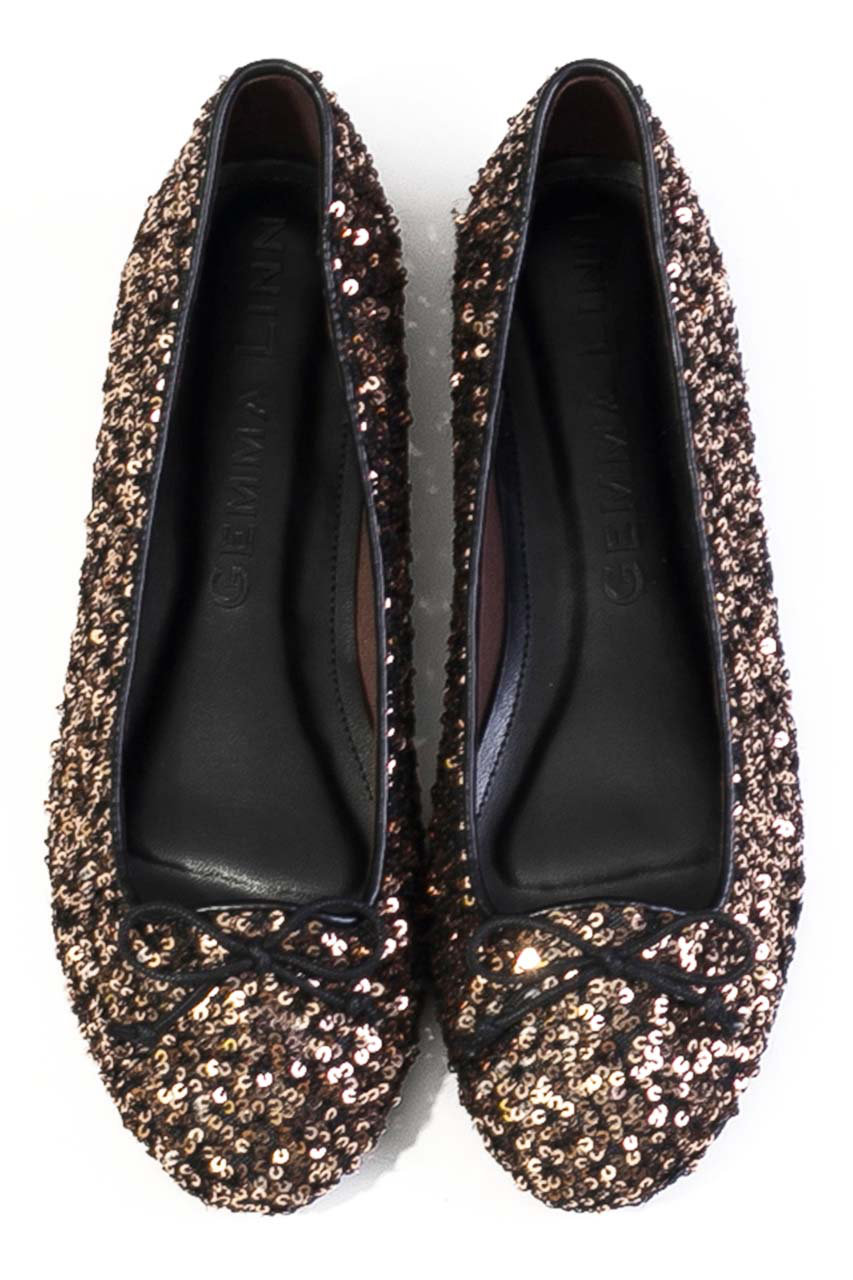 Daniella & GEMMA ラウンドスパンコールバレエ (ブロンズ, 39(24.5)) ダニエラ&ジェマ ELLE SHOP Daniella & GEMMA ラウンドスパンコールバレエ (ブロンズ, 39(24.5)) ダニエラ&ジェマ ELLE SHOP