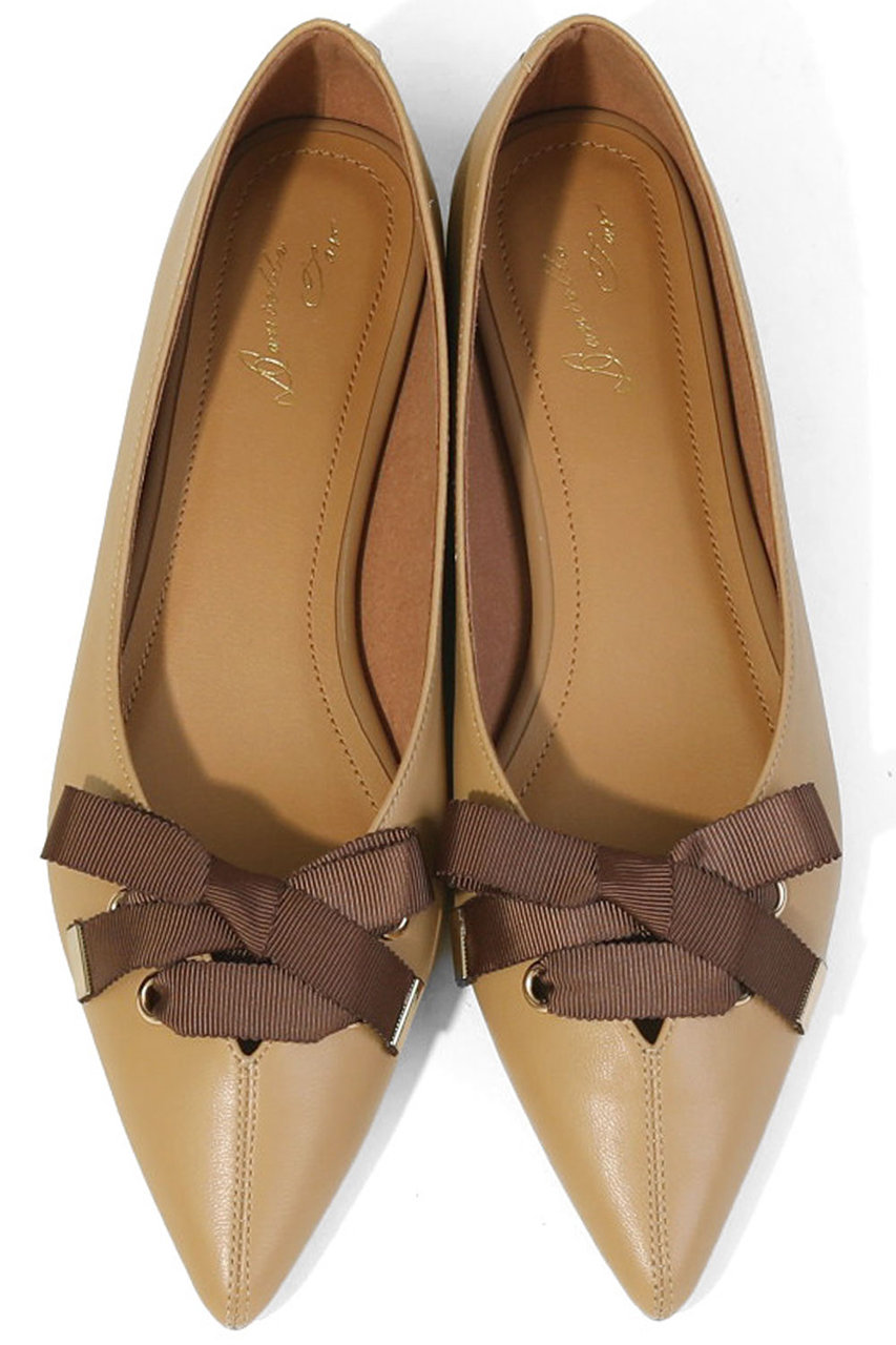 ダニエラ＆ジェマ/Daniella & GEMMAのグログランリボンモチーフパンプス(ベージュ/DA26160)