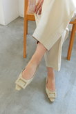 【レイン対応】バックルモチーフパンプス