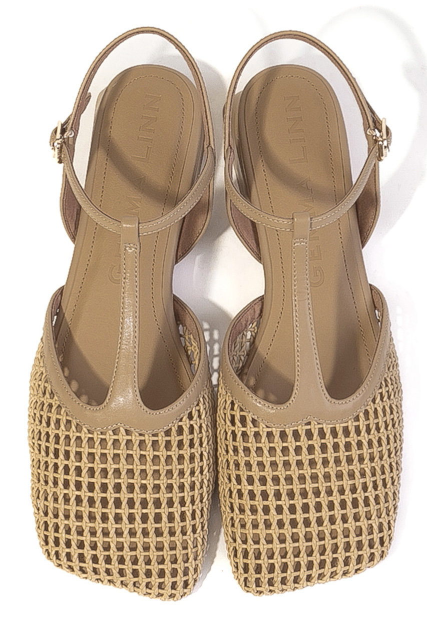 ダニエラ＆ジェマ/Daniella & GEMMAの【予約販売】Tストラップメッシュサンダル(ベージュ/GE26273)