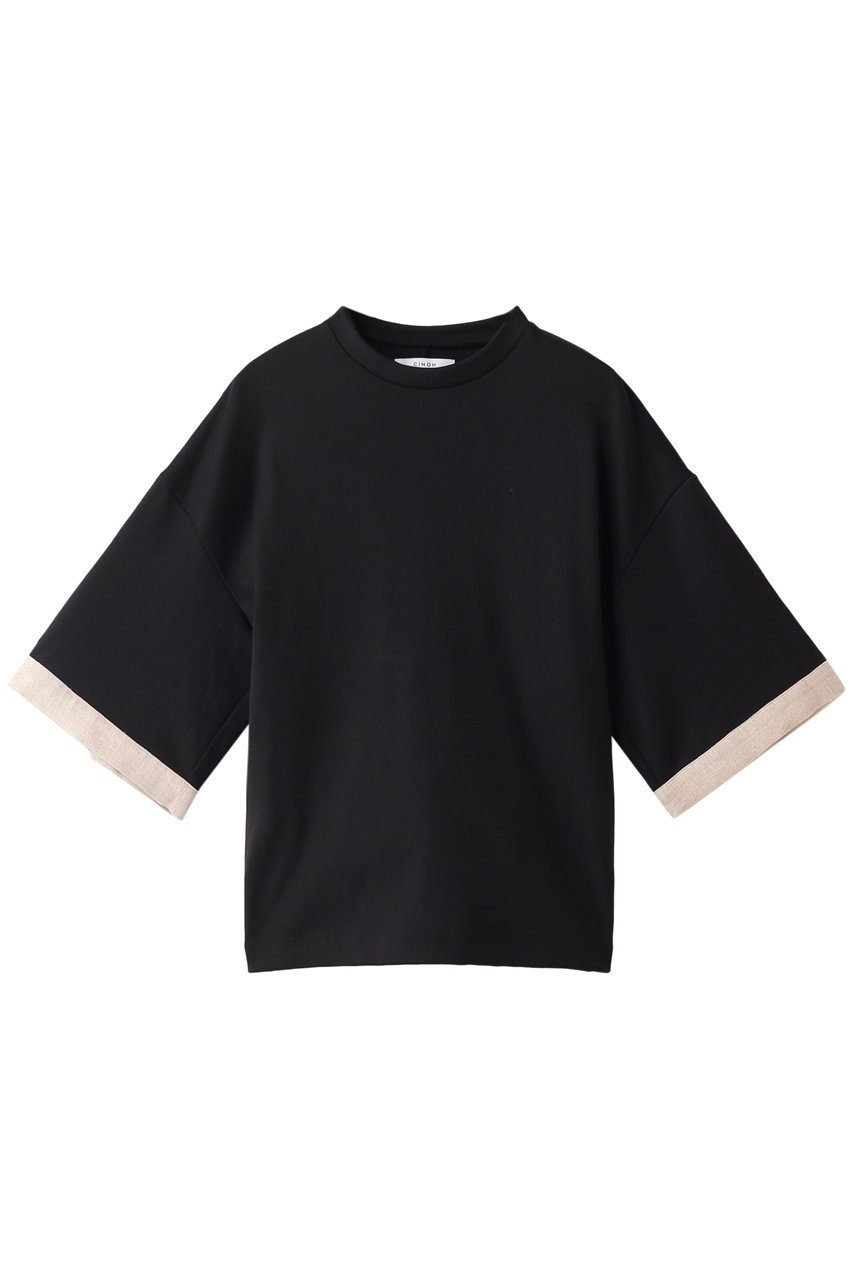 Cinoh ドロップショルダーフライスtシャツ ブラック の通販 Elleshop