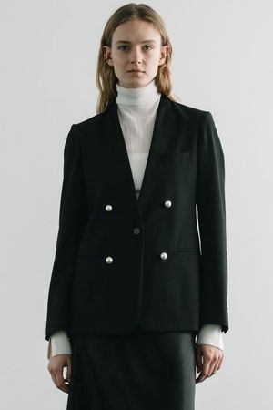 BLACK FORMAL ノーカラージャケット