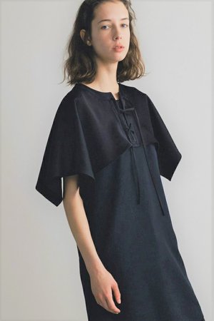 【ELLE SHOP別注】BLACK FORMAL レースアップドレス