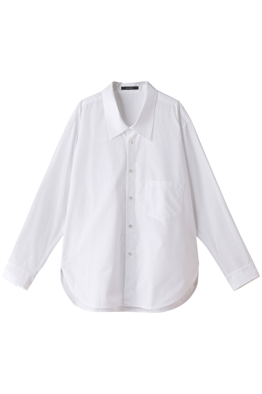CINOH 【MEN】ロングカラーシャツ (ホワイト, 46) チノ ELLE SHOP