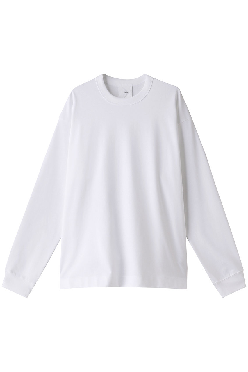 CINOH 【MEN】コットンジャージーメンズベーシックロングTシャツ (ホワイト, 46) チノ ELLE SHOP