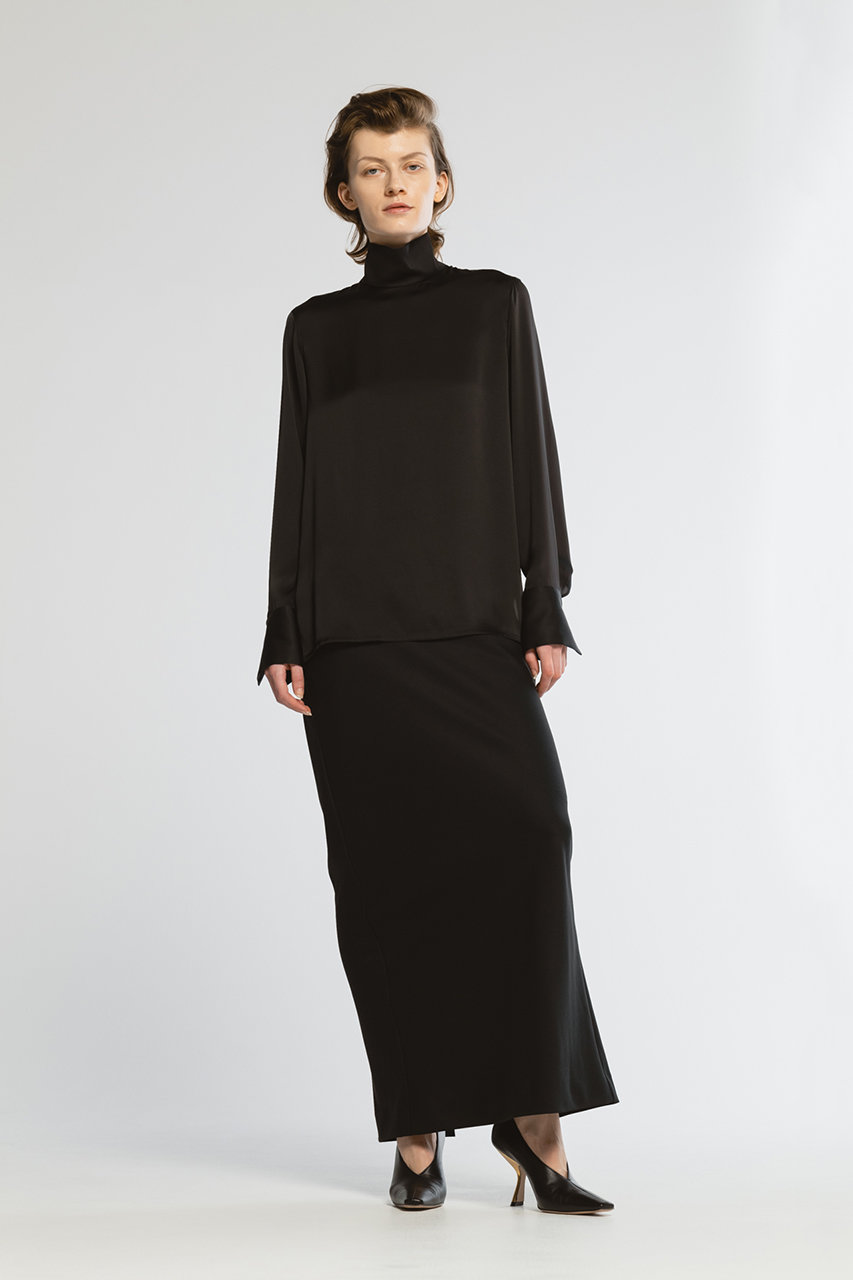 CINOH ロングブラウス CINOH(チノ)｜BLACK FORMAL ボウタイブラウス/ブラック の通販