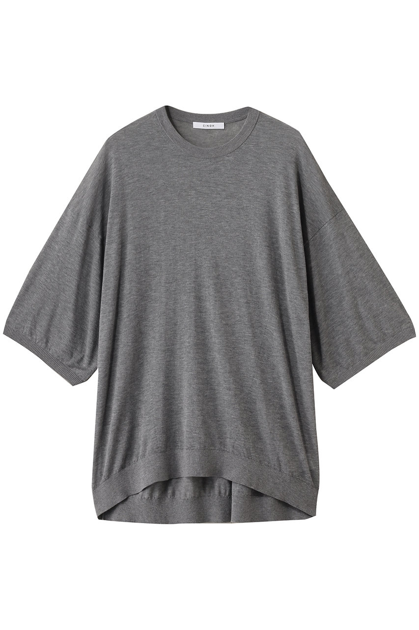 2024年最新入荷 CINOH(チノ)｜コットン ビッグニット Tシャツ/チャコールグレー ニット/セーター