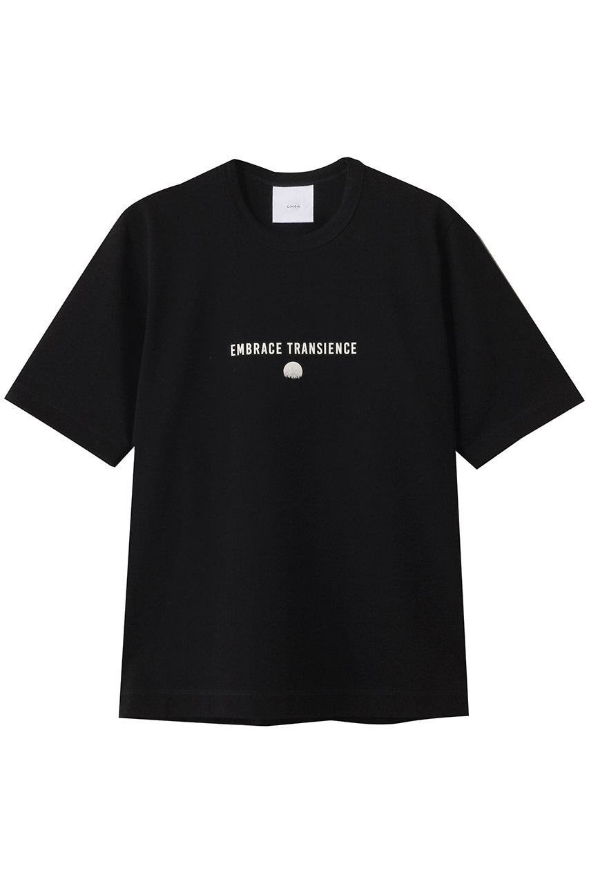 CINOH(チノ)｜プリント コンパクトTシャツ/ブラック の通販