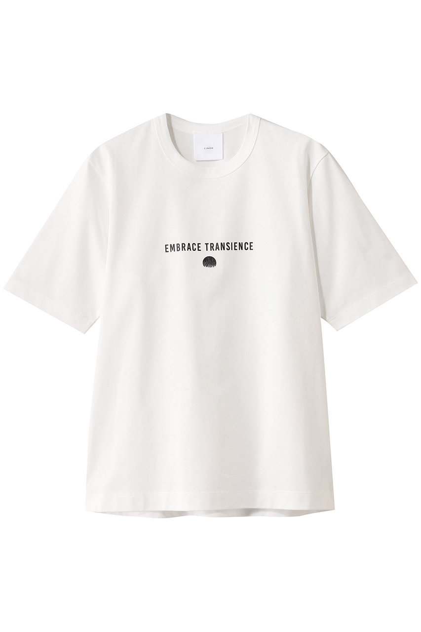 CINOH(チノ)｜プリント コンパクトTシャツ/ホワイト の通販